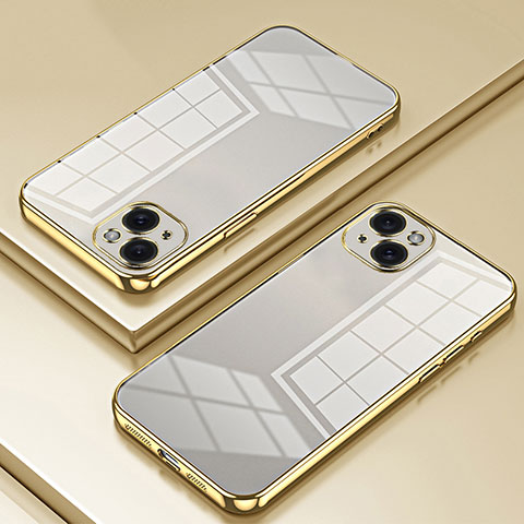 Funda Silicona Ultrafina Carcasa Transparente SY1 para Apple iPhone 14 Oro