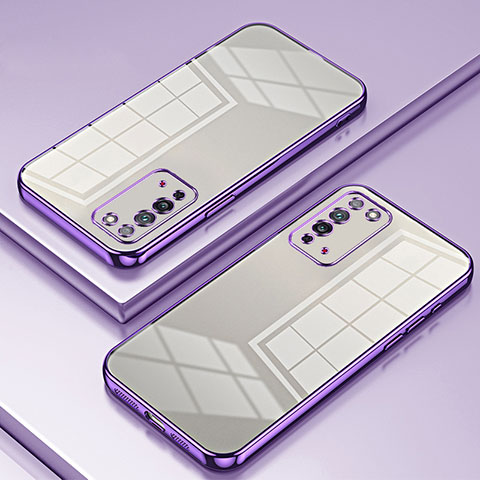 Funda Silicona Ultrafina Carcasa Transparente SY1 para Huawei Honor X10 5G Morado