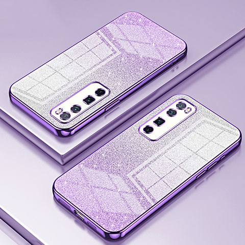 Funda Silicona Ultrafina Carcasa Transparente SY1 para Huawei Nova 7 Pro 5G Morado