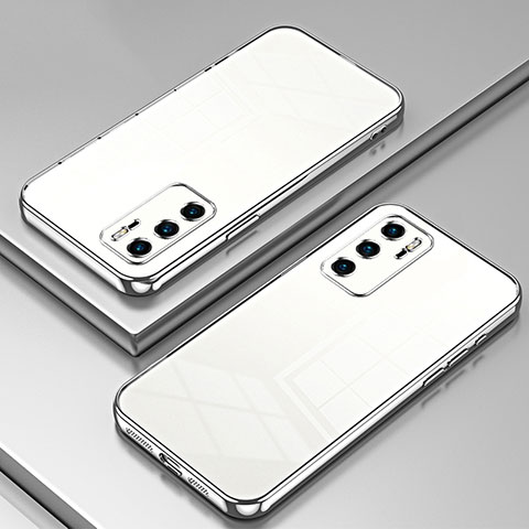 Funda Silicona Ultrafina Carcasa Transparente SY1 para Huawei P40 Plata