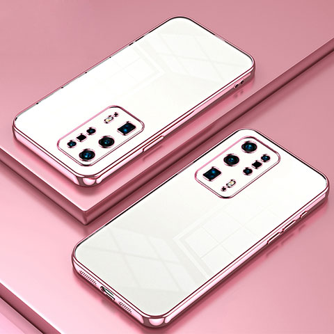 Funda Silicona Ultrafina Carcasa Transparente SY1 para Huawei P40 Pro+ Plus Oro Rosa