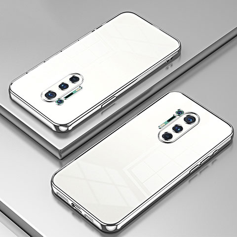 Funda Silicona Ultrafina Carcasa Transparente SY1 para OnePlus 8 Pro Plata