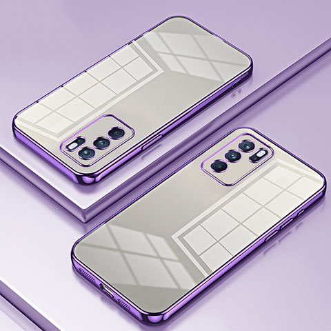 Funda Silicona Ultrafina Carcasa Transparente SY1 para Oppo Reno6 Pro 5G Morado