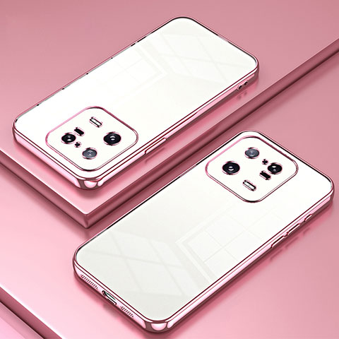 Funda Silicona Ultrafina Carcasa Transparente SY1 para Xiaomi Mi 13 Pro 5G Oro Rosa