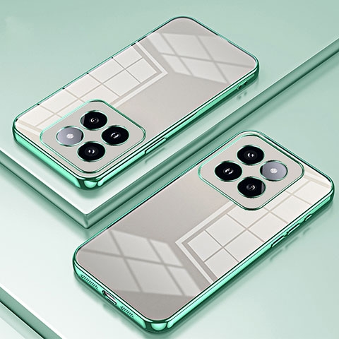 Funda Silicona Ultrafina Carcasa Transparente SY1 para Xiaomi Mi 14 5G Verde