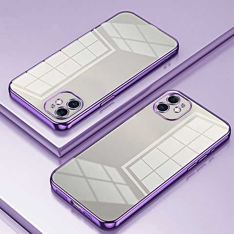 Funda Silicona Ultrafina Carcasa Transparente SY2 para Apple iPhone 12 Morado