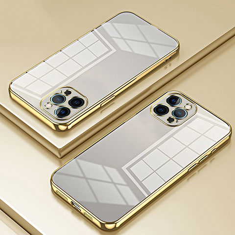 Funda Silicona Ultrafina Carcasa Transparente SY2 para Apple iPhone 12 Pro Max Oro