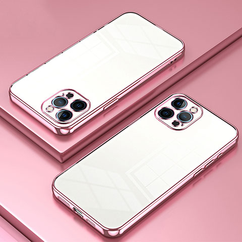 Funda Silicona Ultrafina Carcasa Transparente SY2 para Apple iPhone 12 Pro Oro Rosa