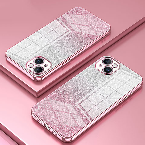 Funda Silicona Ultrafina Carcasa Transparente SY2 para Apple iPhone 14 Plus Oro Rosa