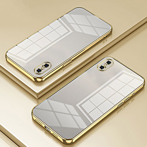 Funda Silicona Ultrafina Carcasa Transparente SY2 para Apple iPhone Xs Max Oro