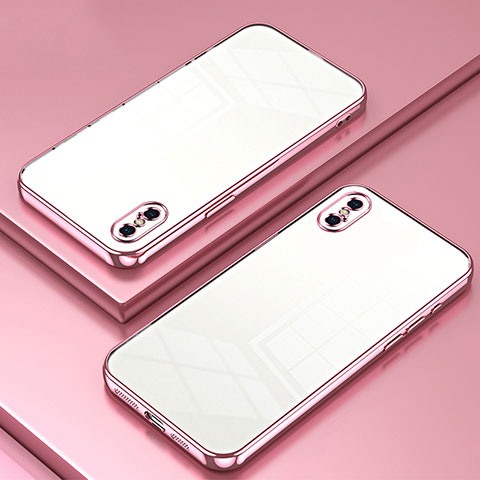 Funda Silicona Ultrafina Carcasa Transparente SY2 para Apple iPhone Xs Oro Rosa