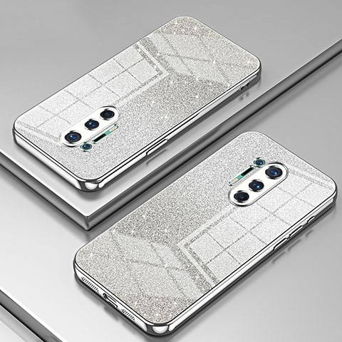 Funda Silicona Ultrafina Carcasa Transparente SY2 para OnePlus 8 Pro Plata