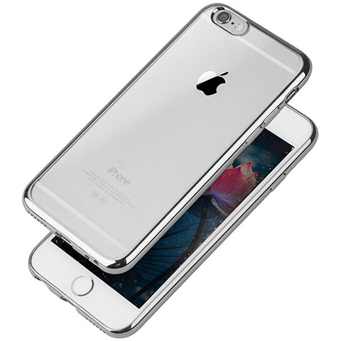 Funda Silicona Ultrafina Carcasa Transparente T08 para Apple iPhone 6 Plata