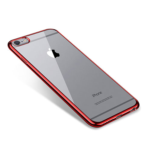 Funda Silicona Ultrafina Carcasa Transparente T09 para Apple iPhone 6S Plus Rojo