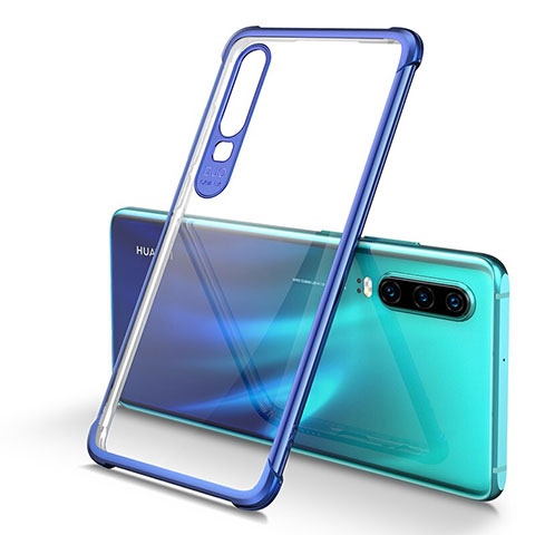 Funda Silicona Ultrafina Carcasa Transparente U01 para Huawei P30 Azul