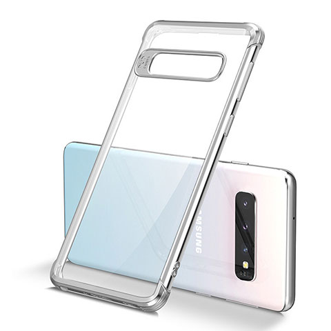 Funda Silicona Ultrafina Carcasa Transparente U01 para Samsung Galaxy S10 Plata