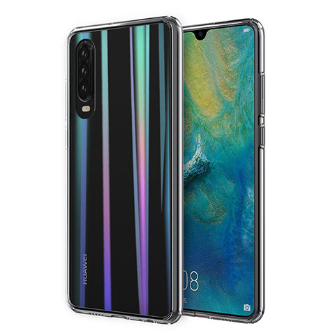 Funda Silicona Ultrafina Carcasa Transparente U02 para Huawei P30 Gris