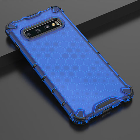 Funda Silicona Ultrafina Carcasa Transparente U04 para Samsung Galaxy S10 Plus Azul