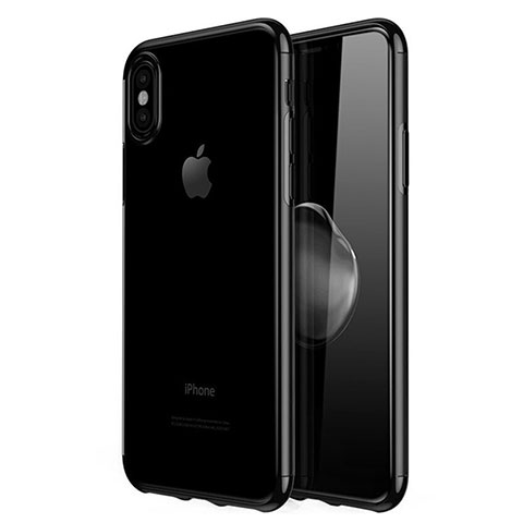 Funda Silicona Ultrafina Carcasa Transparente V02 para Apple iPhone Xs Negro