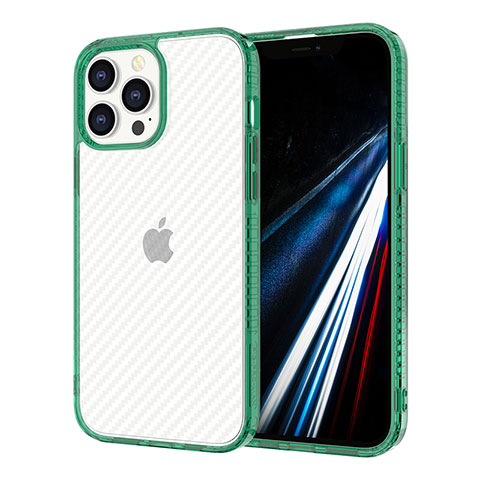 Funda Silicona Ultrafina Carcasa Transparente YJ1 para Apple iPhone 13 Pro Max Verde Noche
