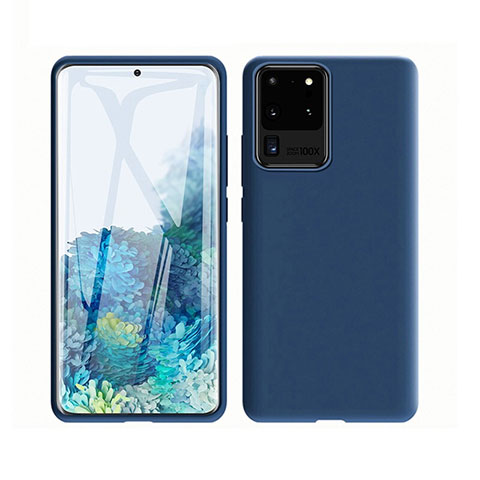 Funda Silicona Ultrafina Goma 360 Grados Carcasa C01 para Samsung Galaxy S20 Ultra 5G Azul