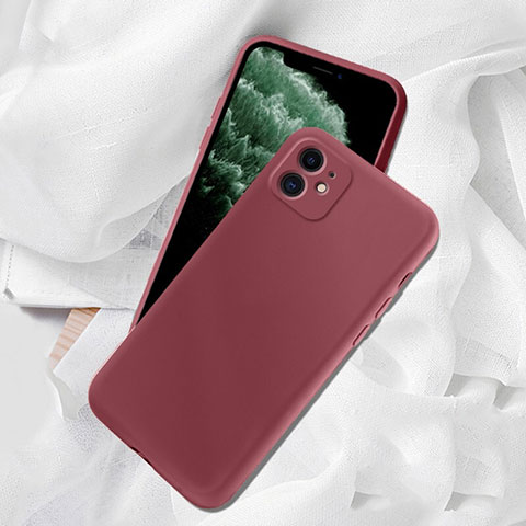 Funda Silicona Ultrafina Goma 360 Grados Carcasa C02 para Apple iPhone 11 Rojo Rosa