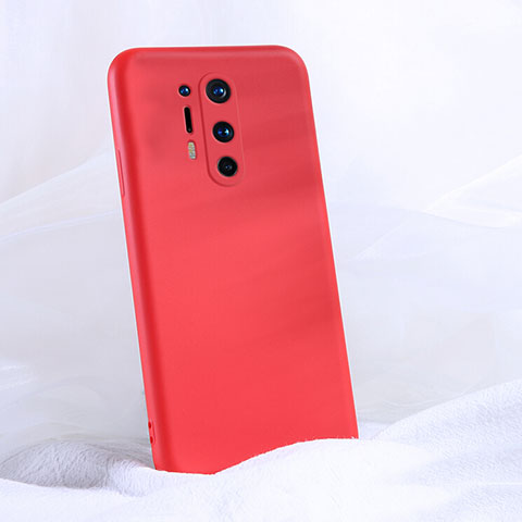Funda Silicona Ultrafina Goma 360 Grados Carcasa C02 para OnePlus 8 Pro Rojo