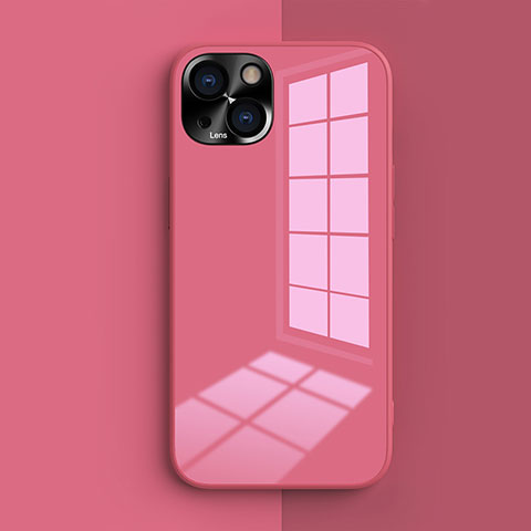 Funda Silicona Ultrafina Goma 360 Grados Carcasa G01 para Apple iPhone 14 Rosa Roja