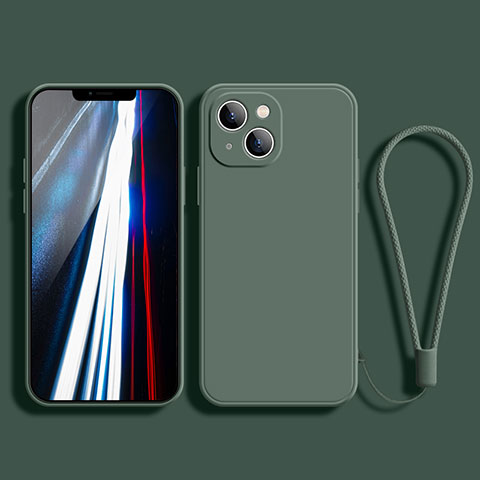 Funda Silicona Ultrafina Goma 360 Grados Carcasa G02 para Apple iPhone 13 Verde