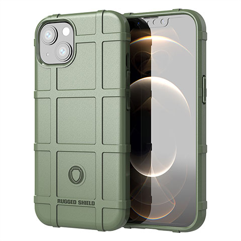 Funda Silicona Ultrafina Goma 360 Grados Carcasa G05 para Apple iPhone 13 Mini Verde