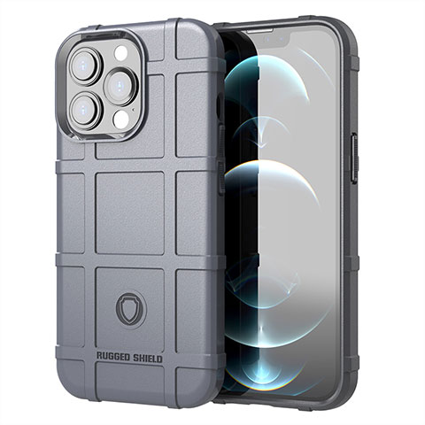 Funda Silicona Ultrafina Goma 360 Grados Carcasa G05 para Apple iPhone 13 Pro Gris
