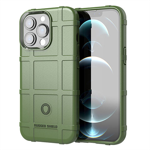 Funda Silicona Ultrafina Goma 360 Grados Carcasa G05 para Apple iPhone 13 Pro Max Verde