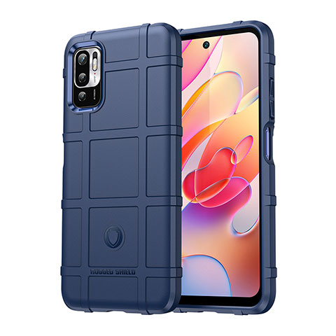 Funda Silicona Ultrafina Goma 360 Grados Carcasa J01S para Xiaomi Redmi Note 10 5G Azul