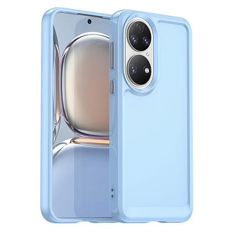 Funda Silicona Ultrafina Goma 360 Grados Carcasa J02S para Huawei P50 Pro Azul Cielo