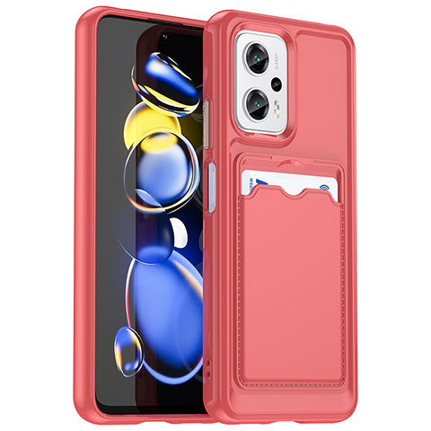 Funda Silicona Ultrafina Goma 360 Grados Carcasa J02S para Xiaomi Redmi Note 11T Pro+ Plus 5G Rojo