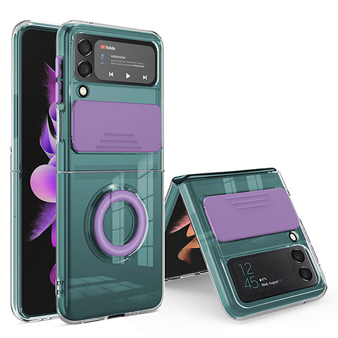 Funda Silicona Ultrafina Goma 360 Grados Carcasa MJ1 para Samsung Galaxy Z Flip4 5G Purpura Claro