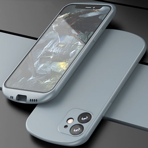 Funda Silicona Ultrafina Goma 360 Grados Carcasa N01 para Apple iPhone 12 Gris