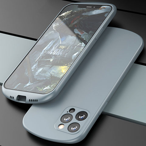 Funda Silicona Ultrafina Goma 360 Grados Carcasa N01 para Apple iPhone 12 Pro Gris