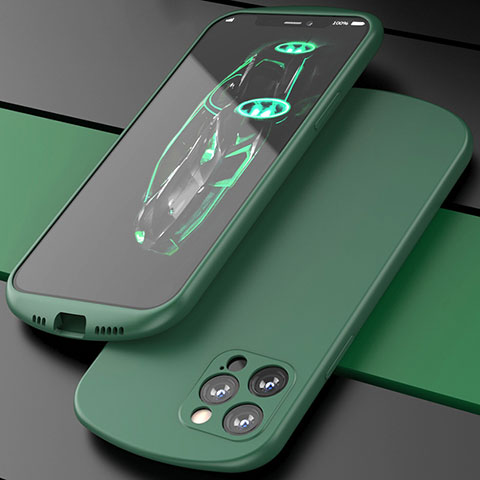 Funda Silicona Ultrafina Goma 360 Grados Carcasa N01 para Apple iPhone 12 Pro Max Verde