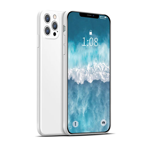 Funda Silicona Ultrafina Goma 360 Grados Carcasa para Apple iPhone 12 Pro Blanco