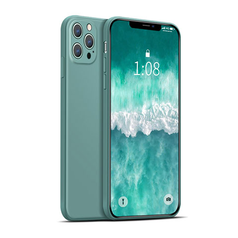 Funda Silicona Ultrafina Goma 360 Grados Carcasa para Apple iPhone 12 Pro Verde