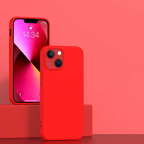 Funda Silicona Ultrafina Goma 360 Grados Carcasa para Apple iPhone 13 Mini Rojo