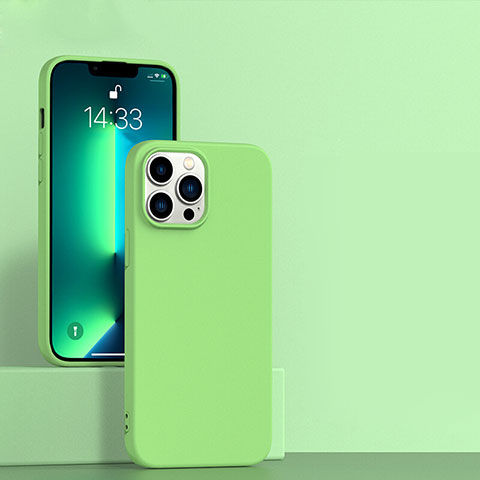 Funda Silicona Ultrafina Goma 360 Grados Carcasa para Apple iPhone 13 Pro Menta Verde