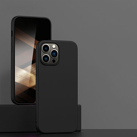 Funda Silicona Ultrafina Goma 360 Grados Carcasa para Apple iPhone 14 Pro Max Negro