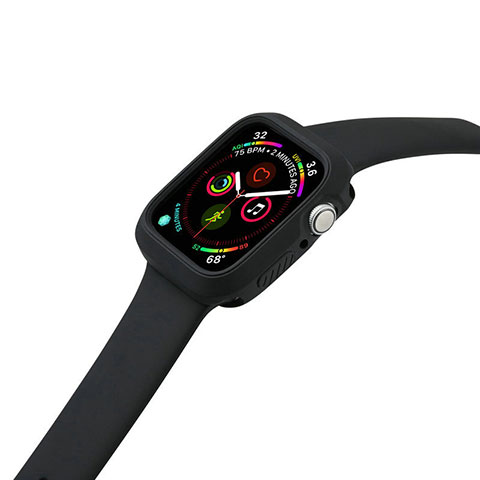 Funda Silicona Ultrafina Goma 360 Grados Carcasa para Apple iWatch 5 40mm Negro