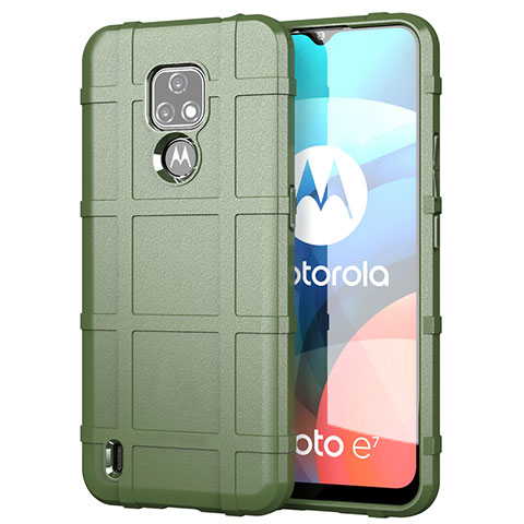 Funda Silicona Ultrafina Goma 360 Grados Carcasa para Motorola Moto E7 (2020) Ejercito Verde