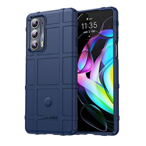 Funda Silicona Ultrafina Goma 360 Grados Carcasa para Motorola Moto Edge 20 5G Azul