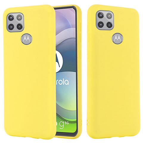 Funda Silicona Ultrafina Goma 360 Grados Carcasa para Motorola Moto G 5G Amarillo