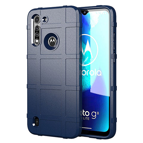 Funda Silicona Ultrafina Goma 360 Grados Carcasa para Motorola Moto G8 Power Lite Azul