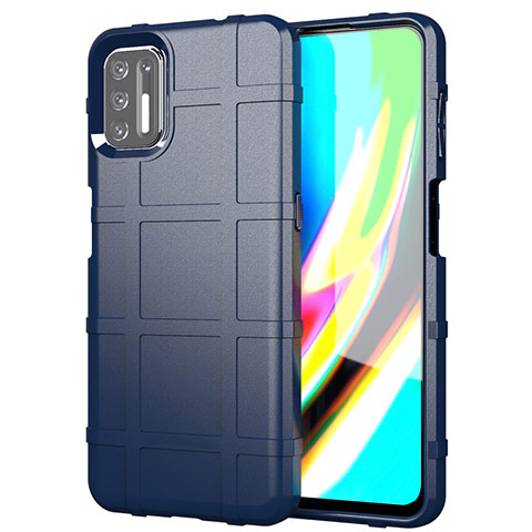 Funda Silicona Ultrafina Goma 360 Grados Carcasa para Motorola Moto G9 Plus Azul